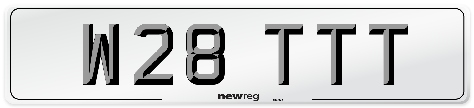 W28 TTT Number Plate from New Reg